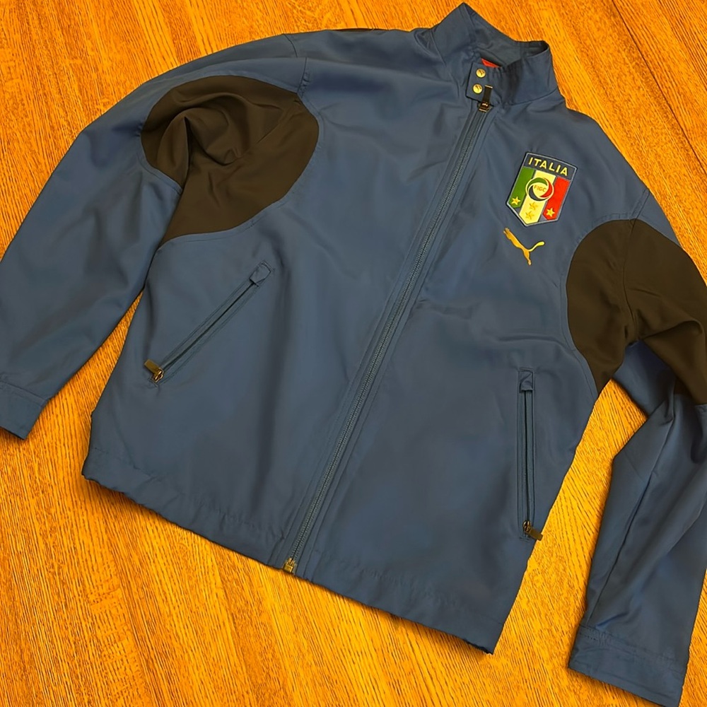 Youth Vintage Puma Blue and Black Italia Jacket